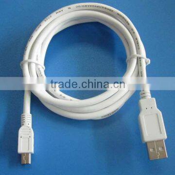 am to mini 5pin white 2.0 usb cable