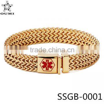 Fashion bracelet 2016 dubai gold jewelry wheat chain bracelet for men