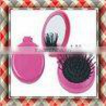 plastic compact mirror with brush