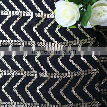 Polyester Chiffon Fabric Gold Sequin Fabric Polyester Chiffon photo-5