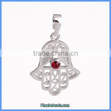 Wholesale Palm Shaped Copper Alloy With Zircon Jewelry Pendant Charm MP-007A