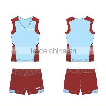 Assorted size red cheap volleyball jerseys/uniforms