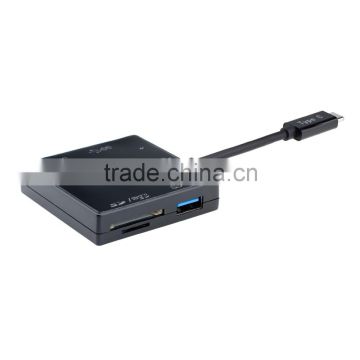 USB 3.1 Type C to Multiport Adapter with Card Reader Slot and USB 3.0 Hub