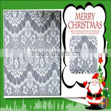 Fashionable lace fabric with embroidery white wheat on it