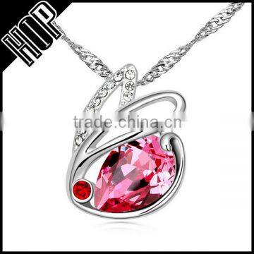 Best selling fashion metal silver diamond red rabbit pendant