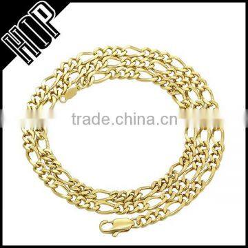 4.5mm Gold Plated Miami Figaro Link Chain Necklace