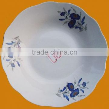 7 inch porcelain soup plate with cut edge and Silver line exported to Pakistan