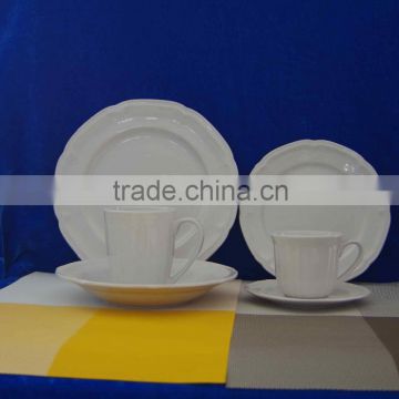 Embossed european antique style ceramic dinner sets