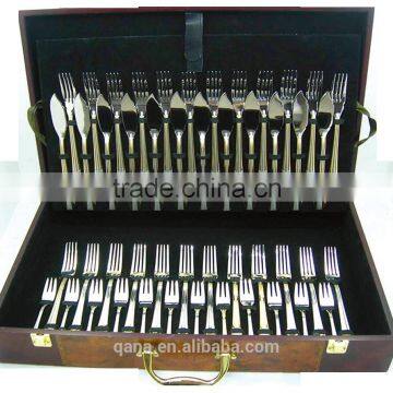 High Grade Laser Logo Stainless Steel Flatware Set With Flower Pattern photo-6