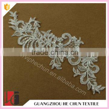 HC-2148-1 Hechun Sewed Sequined Bead Crochet Lace Applique for Clothes Quality Choice