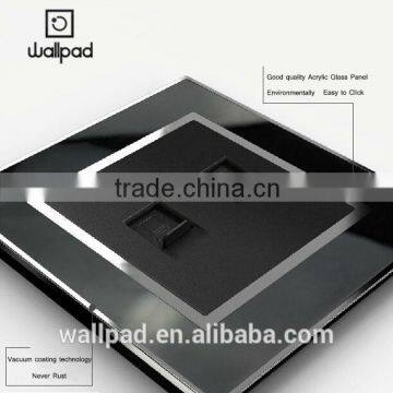 OEM Factory Wallpad Black Waterproof Acrylic Glass 110~250V EU UK RJ11 RJ45 Telephone Computer Wall Socket Modular Jack photo-3