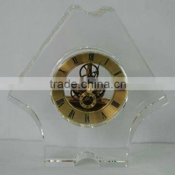 Clear Crystal Desk Table Clock/Decoration Glass Clock/Clock/Cryatsl