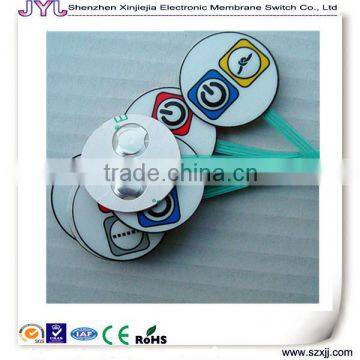 two buttons membrane switch keypad with metal domes waterproof overlay/panel /cover