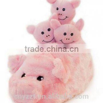 Pig Shape Slipper Nest Squeaky Hide and Seek Plush Dog Toy