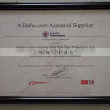 Supplier Assessment Certificate