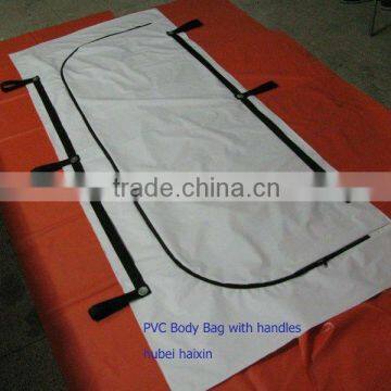 Heavy duty black PVC dead body bag for dead bodies