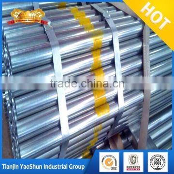 Q195 Q235 thin wall pre galvanized steel tube sizes galvanized round tube