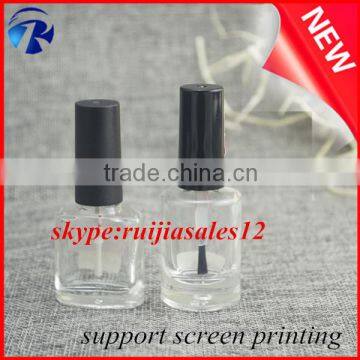 clear vial 7ml 11ml 13ml 15 ml nail bottle glass with black nail polish cap                        
                                                Quality Choice