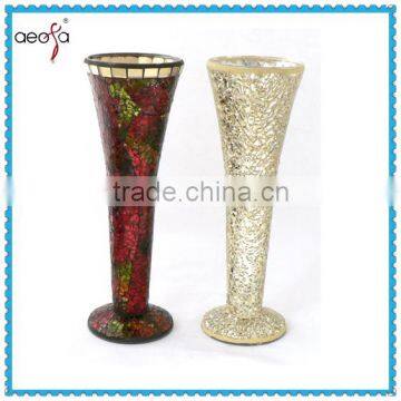 Glass Colored Tall Mosaic Vases Wholesale Used Decorage