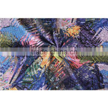 WZQH-150911 shaoxing good feel interlock polyester printed textile crepe fabric