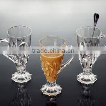 hot sell 3pcs glass latte cup top glass coffee cup for tableware