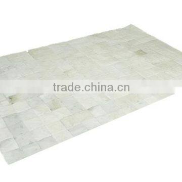 Natural white patchwork handmade sewing edge cowhide carpet