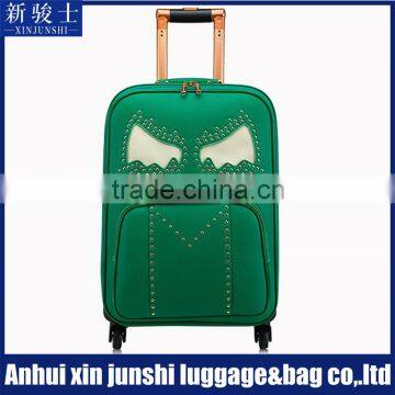 Fashionable PU Leather Fabric Pully Luggage Case Trolley Luggage Bag For Women