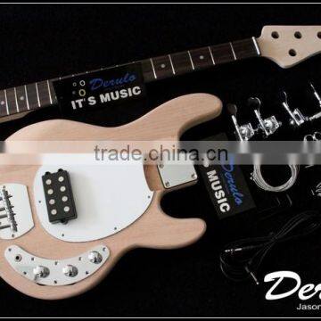 MX888 Hi Quality Diy Mahigany Wood Unfinished Electric Bass Guitar Kits 4 strings