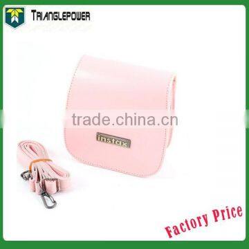 Fashionable Pink PU Leather Case Bag For Fujifilm Instax camera Mini7s, Case Bag With Shoulder strap