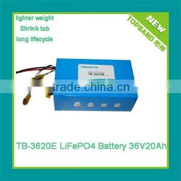 Low impendence 36V 20Ah lithium polymer batteries+BMS