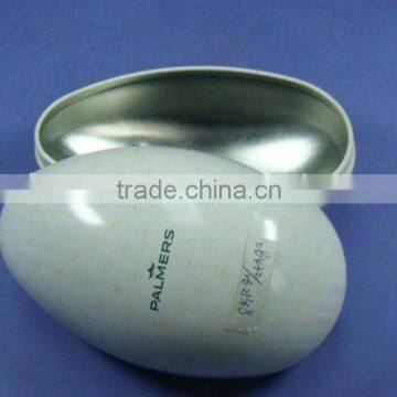 Egg shaped packing tin box