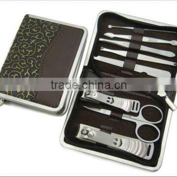 stainless steel manicure set/pu manicure tools/manicure set gift