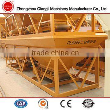 Small concrete batching machine PLD800 for HZS25 plant