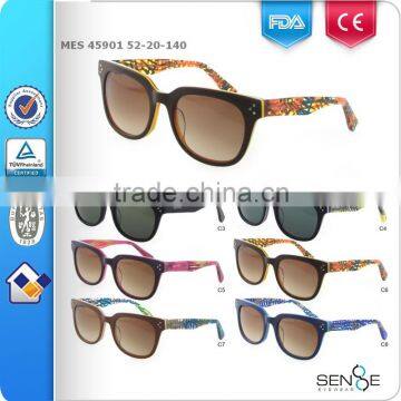 2015 new sunglasses with colorful pattern temple