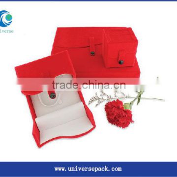 Design Flocking Red Personal Box With Snap Fastener Nice For Jewelry Packing Boxes