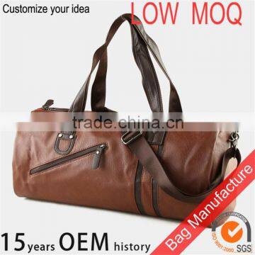 custom small mens leather duffle bag for gym and sports