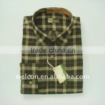 Men's casual flannel long sleeve stylish plaid business shirt OEM