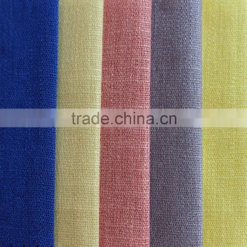 plain dyed solid color woven linenette blend nylon viscose fabric