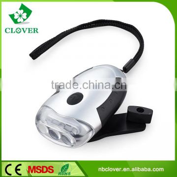 Plastic hand crank flashlight 3 LED dynamo led flashlight