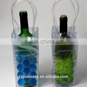 Amazon hot sell plasctic wine cooler bag ECO-friendly reusbale wine bottle pvc cooler bag