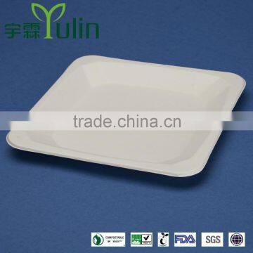 PL-08-S 8.25 inches different shapes disposable flate square shape sugarcane dinner plates