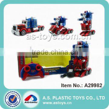 Plastic R/C car change robot toy with light