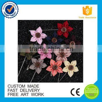 Handmade star flower shape wedding men's fabric brooch pins