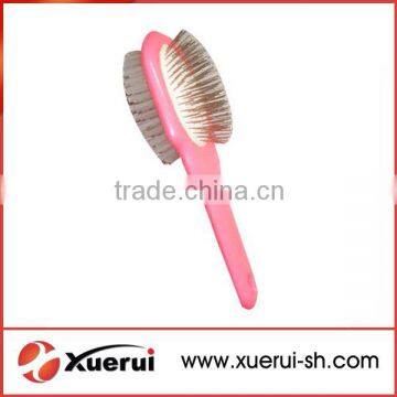 Double head Pet dog brush with plastic handle