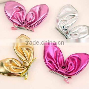 Gorgeous Metallic Bunny Ear Hair bow clips for cute girls