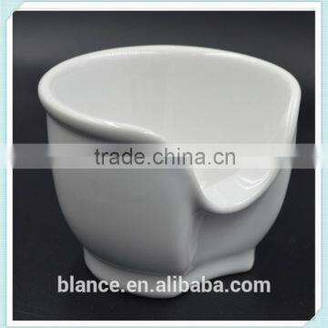 white ceramic shaving bowl for shave brush and soap