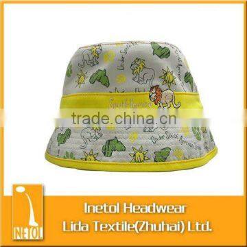 cotton/colored printed &flat embroidered/children bucket hat