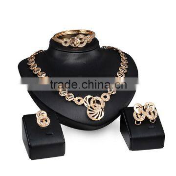 2016 Cheap Gold Jewelry Set Shell Chain Circle Ring Linked Chain Jewelries For Wedding Accessories