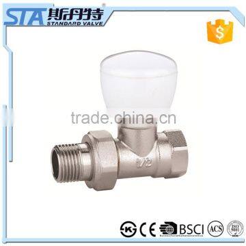 ART.5035 China Factory Low Price Lead Free Customized Forged Npt Brass Male Threaded Angle Radiator Valve With White Handle photo-4