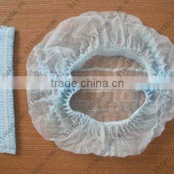 Disposable hospital double elastic bouffant surgical mob cap